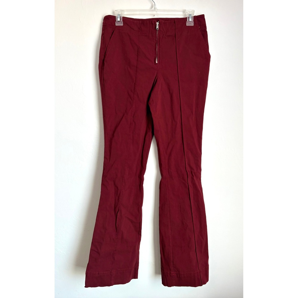 Free People Front Zip Flare Pants Boho Retro Indie Urban Festival Gypsy Career - Picture 2 of 7